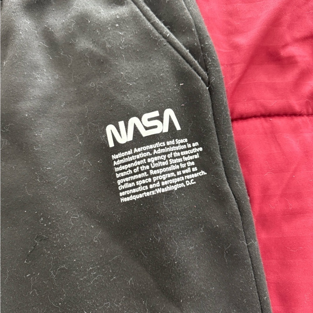 Mens NASA Black Joggers - Picture 2 of 5
